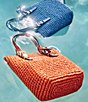 Michael Kors Quinn Small North South Straw Tote Bag, Color:Orange Punch - Image 5