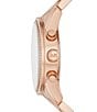 Color:Rose Gold - Image 2 - Ritz Pave Chronograph & Date Bracelet Watch
