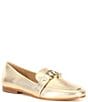 Color:Pale Gold - Image 1 - Rory Metallic Leather Loafers