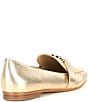 Color:Pale Gold - Image 2 - Rory Metallic Leather Loafers