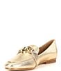 Color:Pale Gold - Image 4 - Rory Metallic Leather Loafers