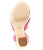 Color:Cerise - Image 6 - Sadie Leather Bow Platform Sandals