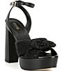 Color:Black - Image 1 - Sadie Neoprene Hot Fix Rhinestone Platform Sandals