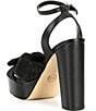Color:Black - Image 3 - Sadie Neoprene Hot Fix Rhinestone Platform Sandals