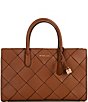 Michael Kors Scarlett Medium East-West Woven Satchel Bag, Color:Luggage - Image 1