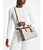 Michael Kors Scarlett Medium Signature Logo Satchel Bag, Color:Vanilla Acorn - Image 5