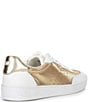 Color:Gold - Image 2 - Scotty Lace Up Metallic Leather Sneakers