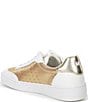 Color:Gold - Image 3 - Scotty Lace Up Metallic Leather Sneakers