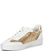 Color:Gold - Image 4 - Scotty Lace Up Metallic Leather Sneakers