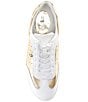 Color:Gold - Image 5 - Scotty Lace Up Metallic Leather Sneakers