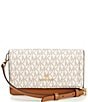 Michael Kors Signature Logo Jet Set Small Phone Crossbody Bag, Color:Vanilla/Acorn - Image 1