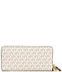 Michael Kors Signature Logo Jet Set Travel Continental Wristlet, Color:Vanilla - Image 2