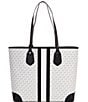 Color:Optic White Black - Image 2 - Signature Striped Eva Large Tote Bag