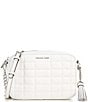 Color:Optic White - Image 1 - Silver Hardware Jet Set Medium Quilted Leather Crossbody Bag