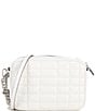 Color:Optic White - Image 2 - Silver Hardware Jet Set Medium Quilted Leather Crossbody Bag