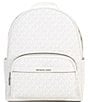 Color:Optic White/Aluminum - Image 1 - Silver Hardware Signature Logo Box Medium Backpack