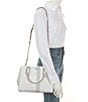 Color:Optic White/Aluminum - Image 4 - Silver Hardware Signature Logo Marilyn Medium Satchel Bag
