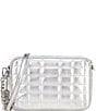 Color:Silver - Image 2 - Silver Metallic Quilted Jet Set Camera Crossbody Bag
