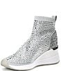 Color:Silver - Image 4 - Skyler Stretch Knit Chunky Glitter Rhinestone Booties