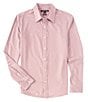 Color:Merlot - Image 1 - Slim-Fit Gingham Stretch Long-Sleeve Woven Shirt