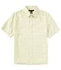 Color:Green Apple - Image 1 - Slim Fit Linen Ditsy Floral Print Short Sleeve Woven Shirt