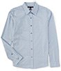 Color:Light Chambray - Image 1 - Slim Fit Stretch Long Sleeve Woven Shirt