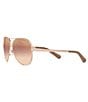 Color:Rose Gold - Image 3 - Sporty Rose Gold Aviator Sunglasses