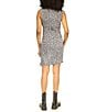 Color:Aluminum - Image 2 - Stretch Cheetah Print Crew Neckline Sleeveless Dress