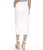 Color:Optic White - Image 2 - Stretch Denim Button Front Maxi Skirt