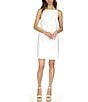 Color:White - Image 1 - Stretch Square Neckline Sleeveless Shift Dress