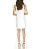 Color:White - Image 2 - Stretch Square Neckline Sleeveless Shift Dress