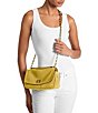 Michael Kors Small Bryant Suede Turnlock Convertible Slouchy Shoulder Bag - Image 5