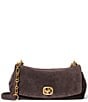 Michael Kors Suede Small Bryant Turnlock Convertible Chain Shoulder Bag - Image 1