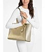 Michael Kors Taryn Metallic Large Multi-Function Tote Bag, Color:Pale Gold - Image 3