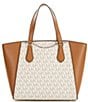 Michael Kors Taryn Small Signature Logo and Leather Convertible Crossbody Bag, Color:Vanilla Acorn - Image 2