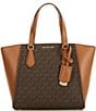 Michael Kors Taryn Small Signature Logo and Leather Convertible Crossbody Bag, Color:Brown Acorn - Image 1