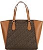 Michael Kors Taryn Small Signature Logo and Leather Convertible Crossbody Bag, Color:Brown Acorn - Image 2