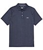 Color:Midnight - Image 1 - Tech Printed Short Sleeve Polo Shirt