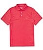 Color:Sea Coral - Image 1 - Tech Printed Short Sleeve Polo Shirt