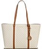 Michael Kors Temple Large Contrast Trim Tote Bag, Color:Vanilla Acorn - Image 1