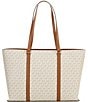 Michael Kors Temple Large Contrast Trim Tote Bag, Color:Vanilla Acorn - Image 2