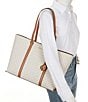 Michael Kors Temple Large Contrast Trim Tote Bag, Color:Vanilla Acorn - Image 4