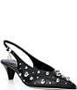 Michael Kors Tonya Studded Pointed Toe Kitten Heel Slingback Pumps - Image 1