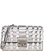 Michael Kors Tribeca Large Silver Metallic Leather Convertible Crossbody Bag, Color:Silver - Image 1