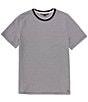 Color:Black - Image 1 - Vacation Textured Stripe Short Sleeve T-Shirt