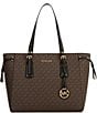 Michael Kors Voyager MK Signature Medium Tote Bag, Color:Brown/Black - Image 1