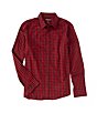 Color:Dark Red Plaid - Image 1 - Warwick Check Long-Sleeve Woven Shirt