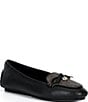 Michael Kors Wendy Moc Leather MK Logo Print Bow Flats - Image 1