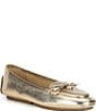 Michael Kors Wendy Moc Metallic Leather Bow Flat - Image 1