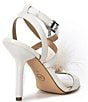 Color:Optic White - Image 2 - Whitby Leather Feather Pom-Pom Dress Sandals